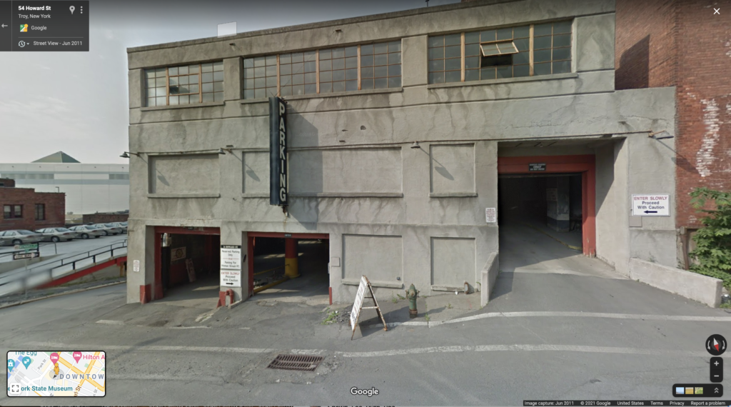 The old parking garage on Howard Street