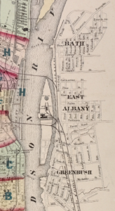 1876 Map with Bath, East Albany, Greenbush