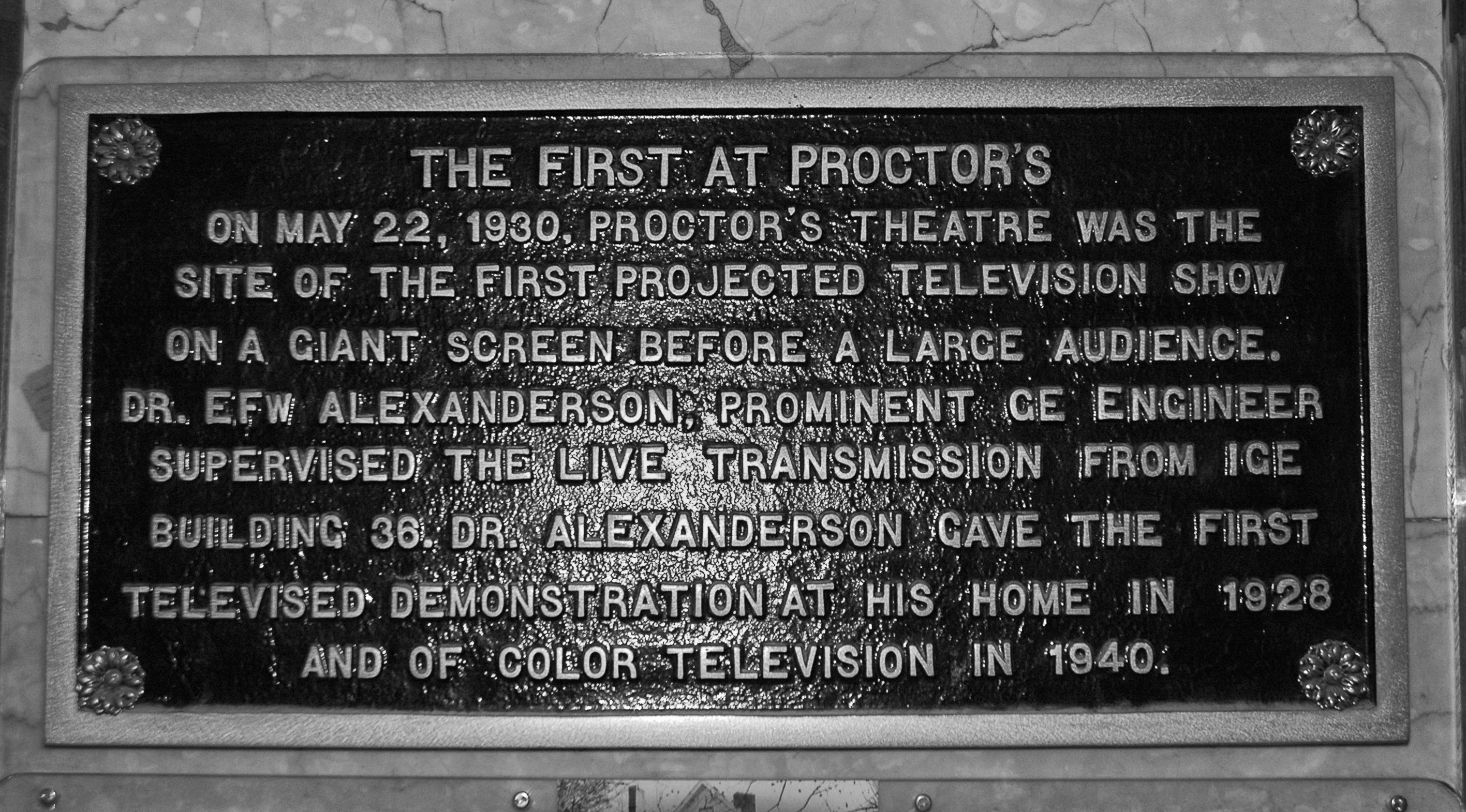 Proctor's demonstration of television plaque