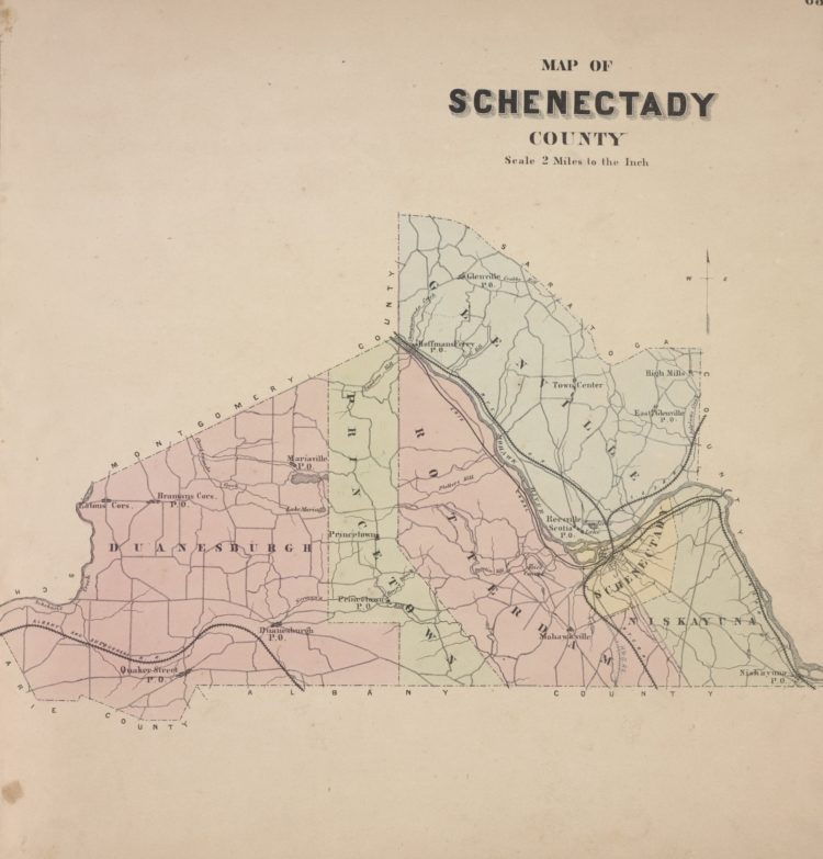 Schenectady County Beers Map 1876