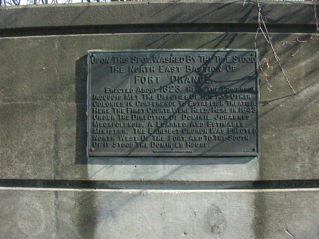 Albany Bicentennial Tablet Number 1, located on Broadway, Albany
