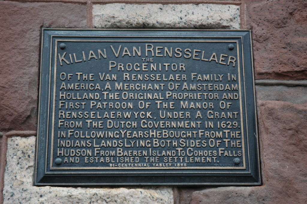 Kiliaen Van Rensselaer marker on Albany's City Hall