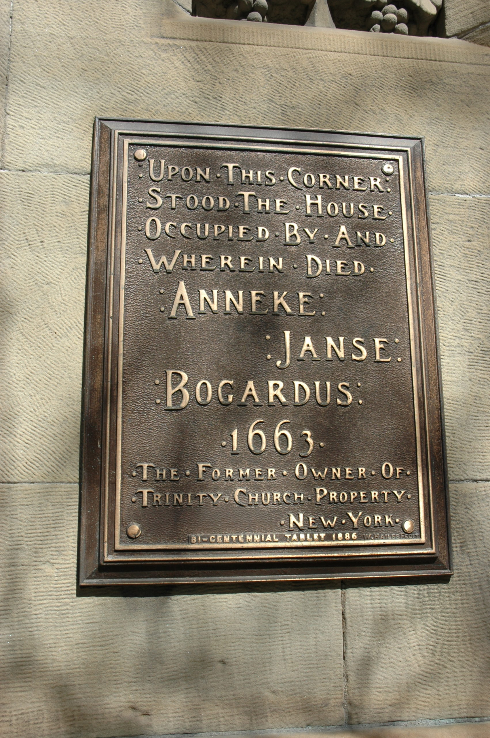 Albany Bicentennial Tablet No. 13 – Anneke Janse Bogardus