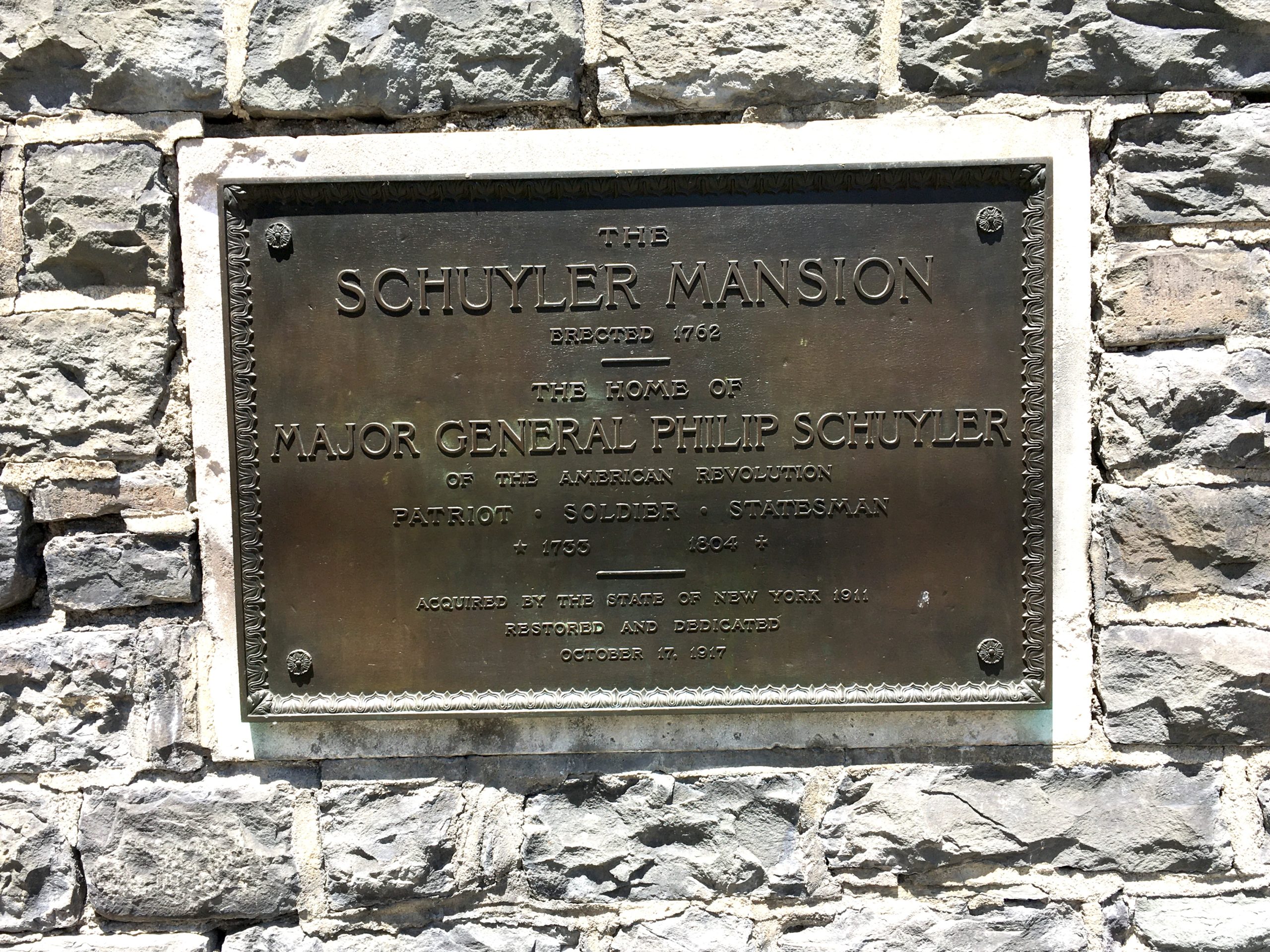 Albany Bicentennial Tablet No. 10 – Schuyler Mansion