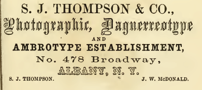 1862 Schenectady Directory SJ Thompson