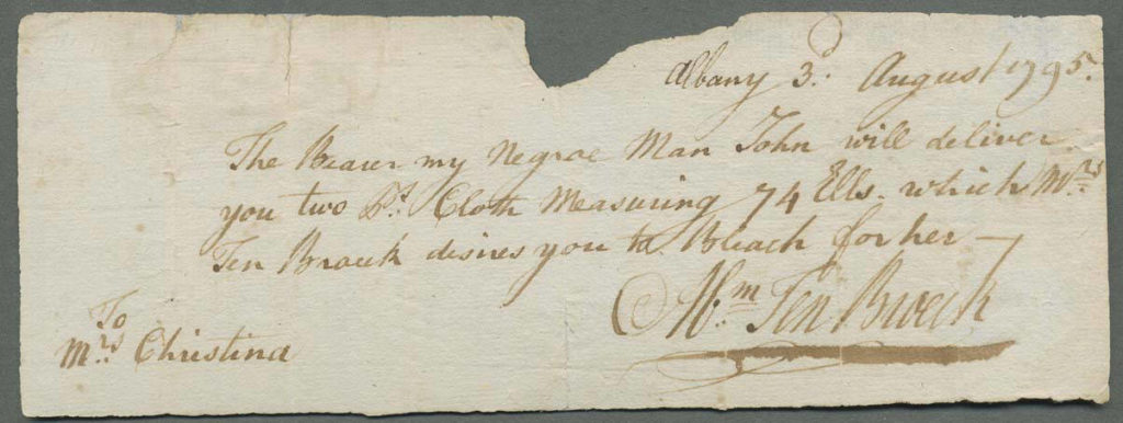 Delivery_Note_to_Mrs_Christina_from_Abraham_Ten_Broeck 1795 AIHA