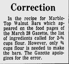 Recipe correction 1978