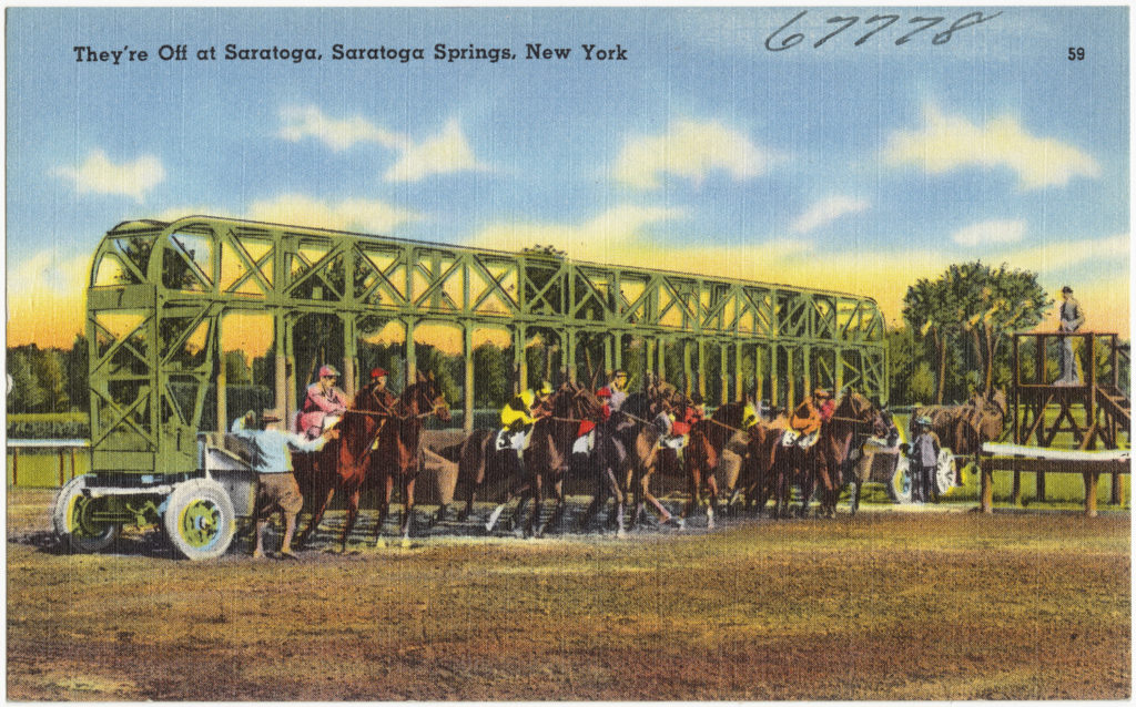 They're off at Saratoga postcard BPL
